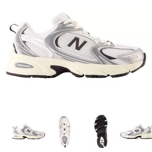 New Balance White and Gray Sneakers